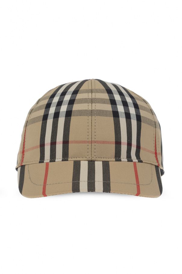 Burberry authentic Children’s Vintage Check and Icon Stripe Cotton Baseball Cap - Size L